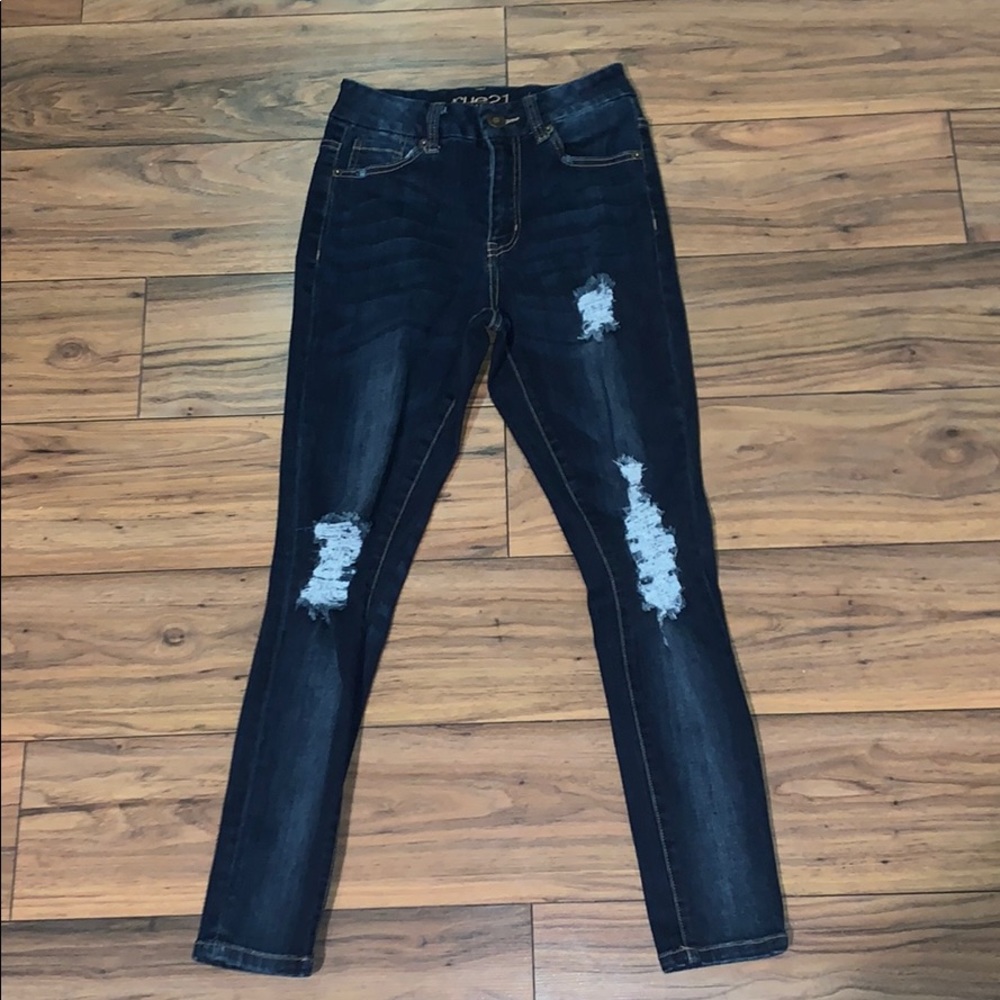 High Waisted Ripped Skinny Jeans